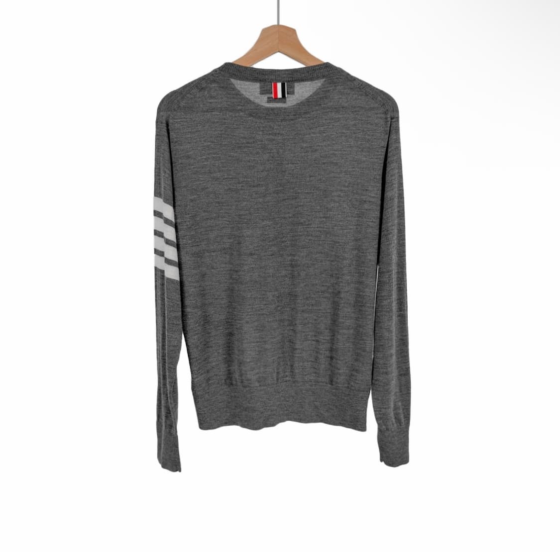 [2사이즈] 톰브라운 남성 사선완장 메리노울 니트 티셔츠 미디움 그레이 상품이미지2