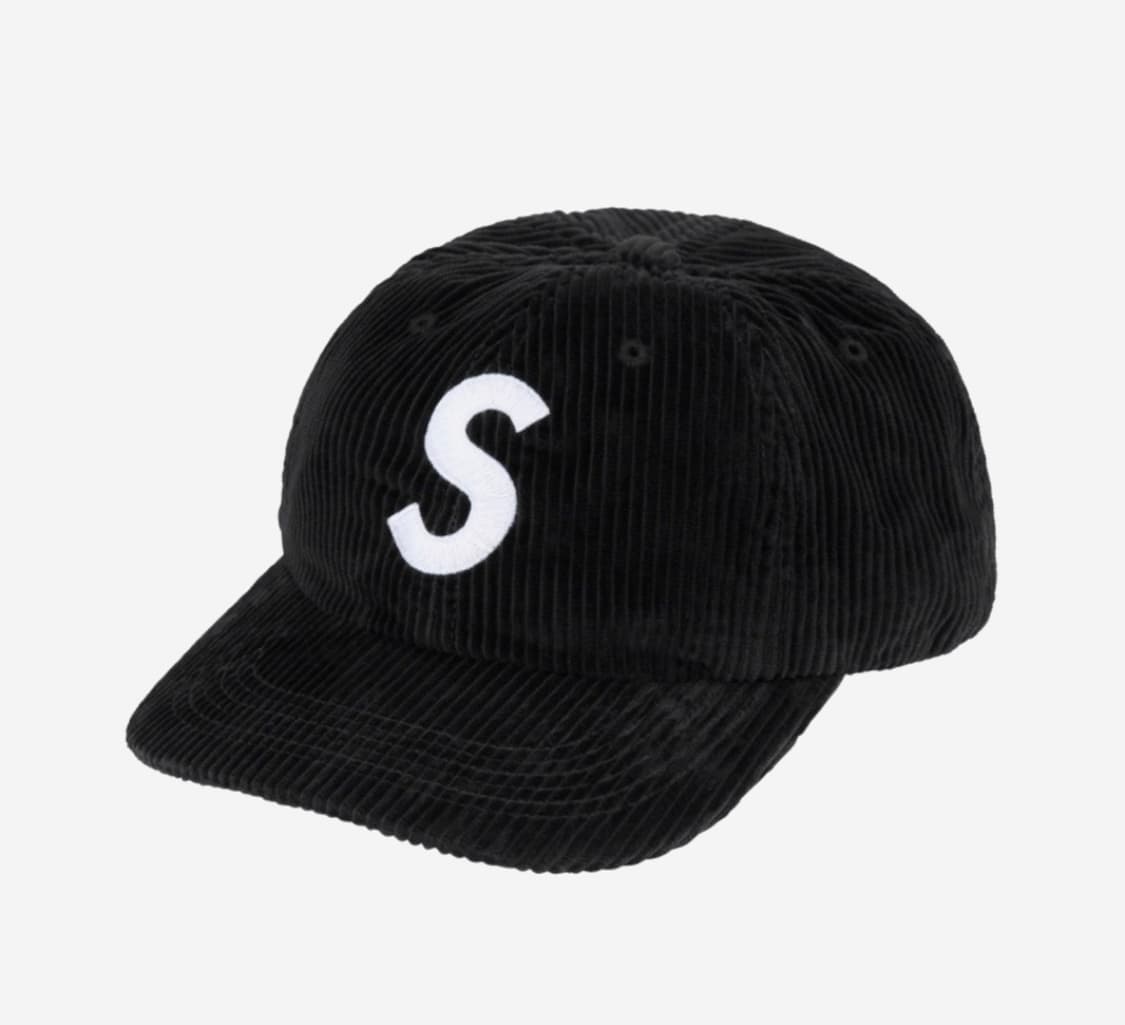 슈프림 코듀로이 s 로고 캡 모자 6 panel black 24fw  상품이미지1
