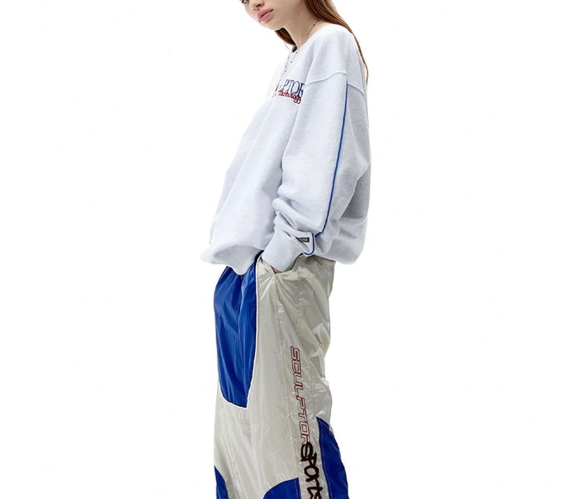 스컬프터 레이싱 스웻셔츠 화이트 멜란지 상품이미지4