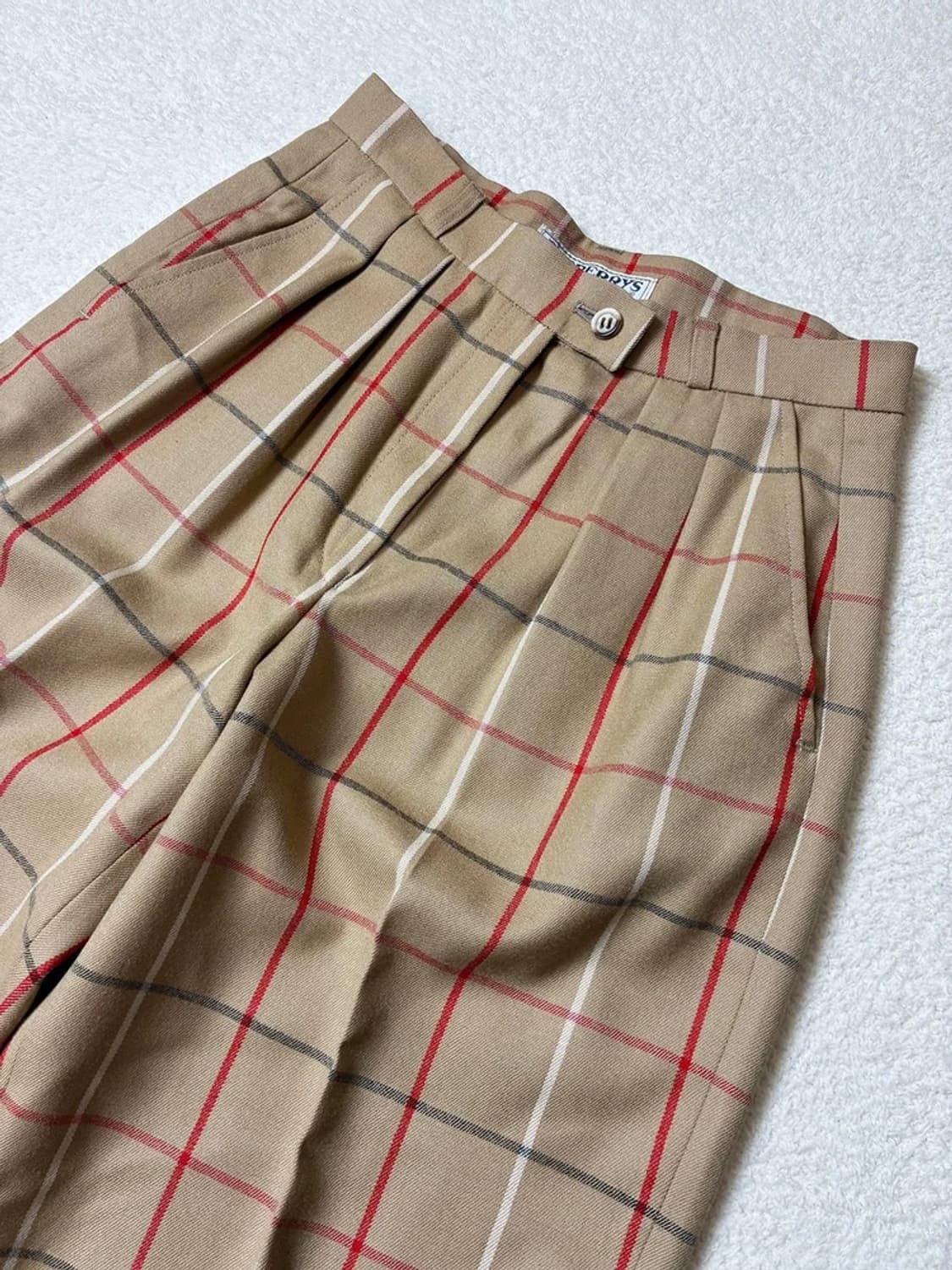버버리 90's 하이웨스트 테이퍼드핏 체크 팬츠 PN6417 상품이미지2