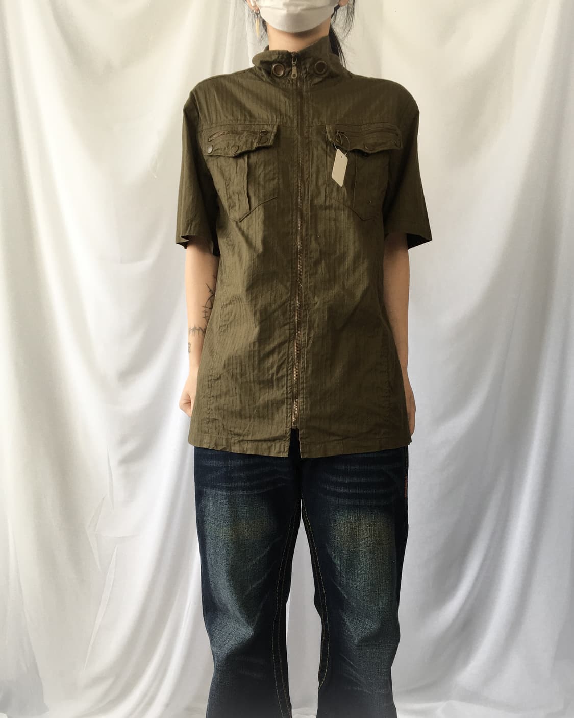 High neck shirt zip up 상품이미지1