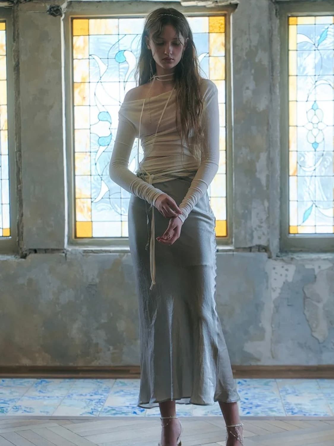 [미착용 새상품] 페인오어플레져 수아브탑 아이보리 SUAVE TOP 상품이미지3