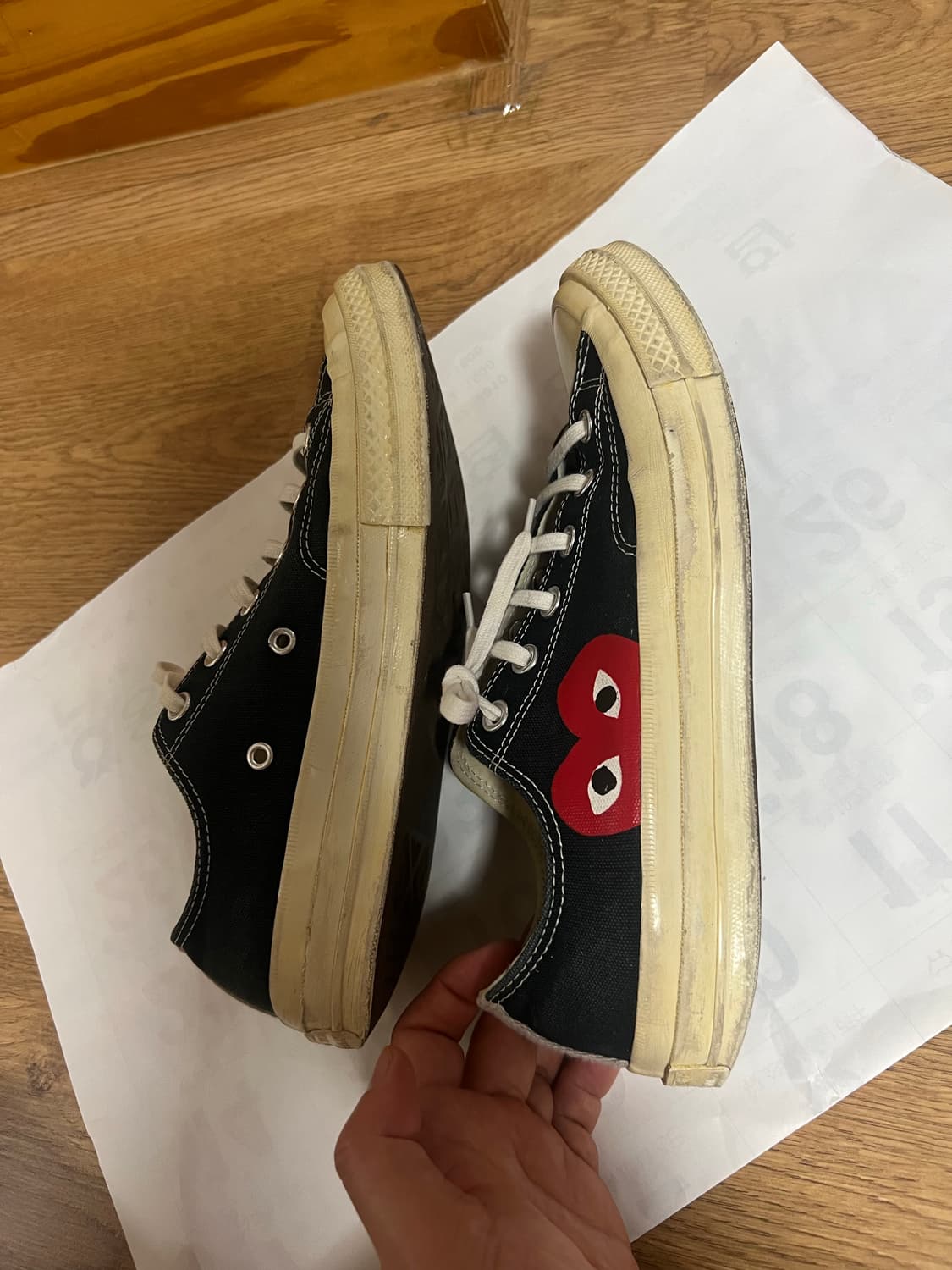 컨버스 꼼데가르송 블랙 로우 스니커즈/265 상품이미지3