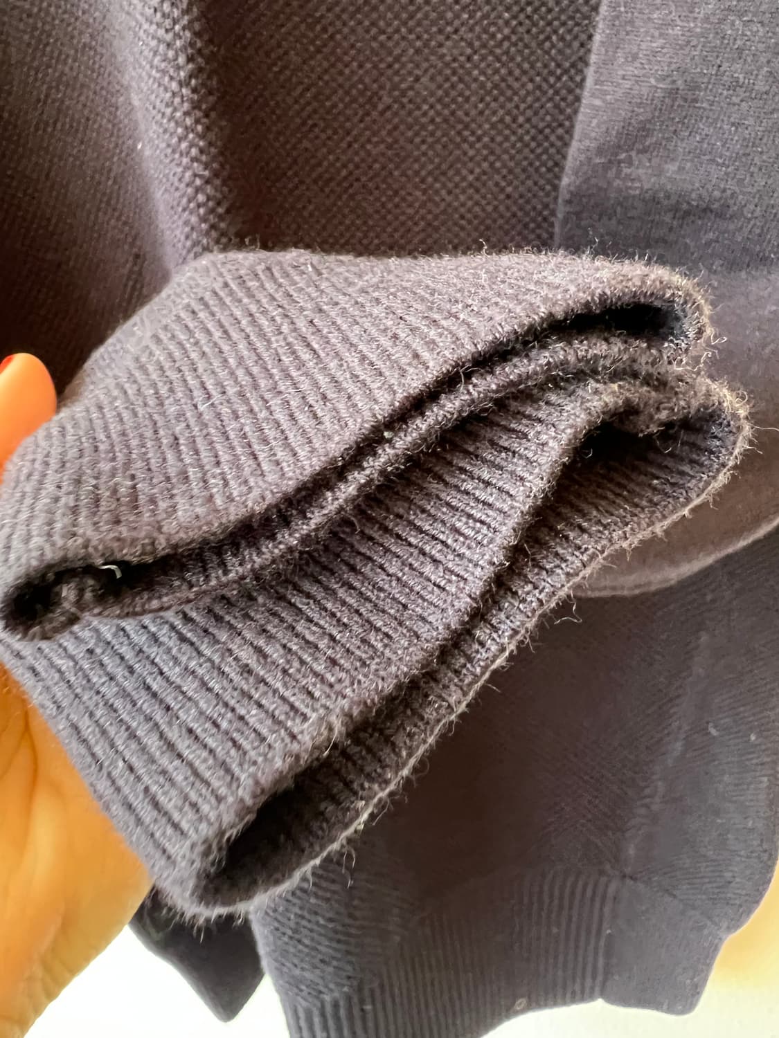 프레드페리 남성 네이비 라운드울니트 울코튼니트 상품이미지4