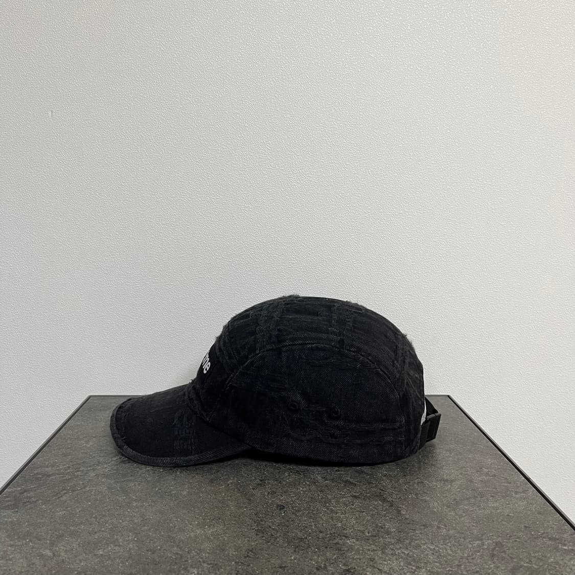 슈프림 프레이드 워시드 데님 블랙 박스로고 캠프캡 모자 상품이미지2