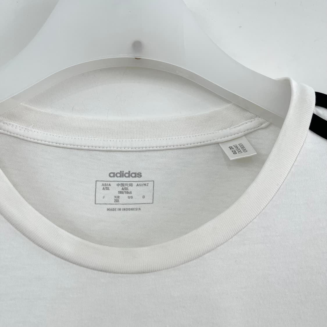 아디다스 화이트 블랙 삼선 흰검 반팔 티셔츠 상품이미지5