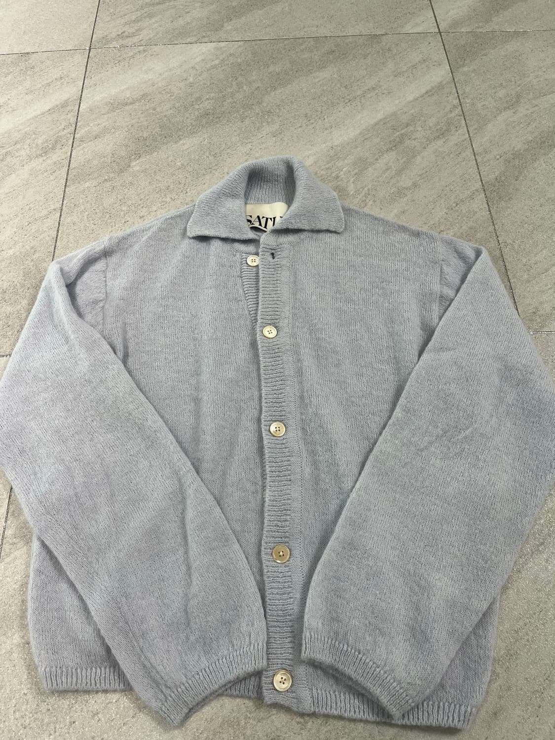 세터 카라 가디건 스카이블루 L 상품이미지1