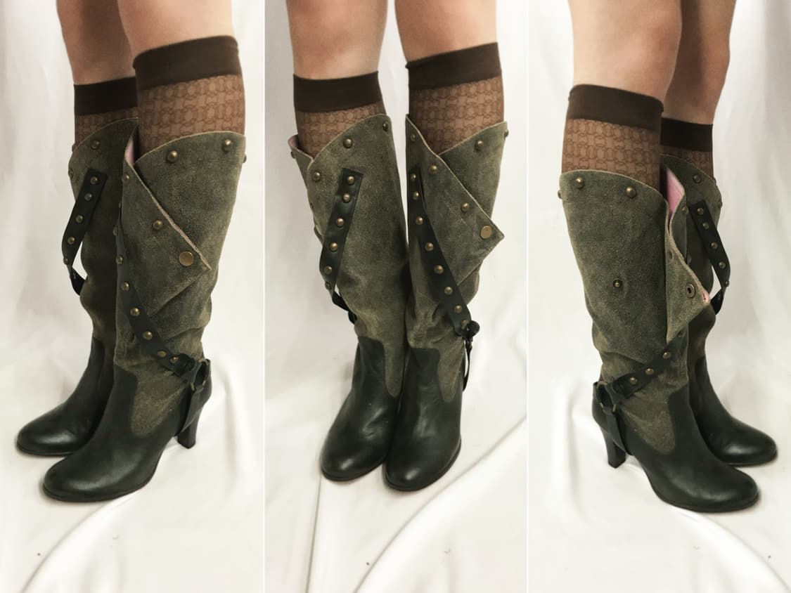 Khaki stud 2way western boots 상품이미지1