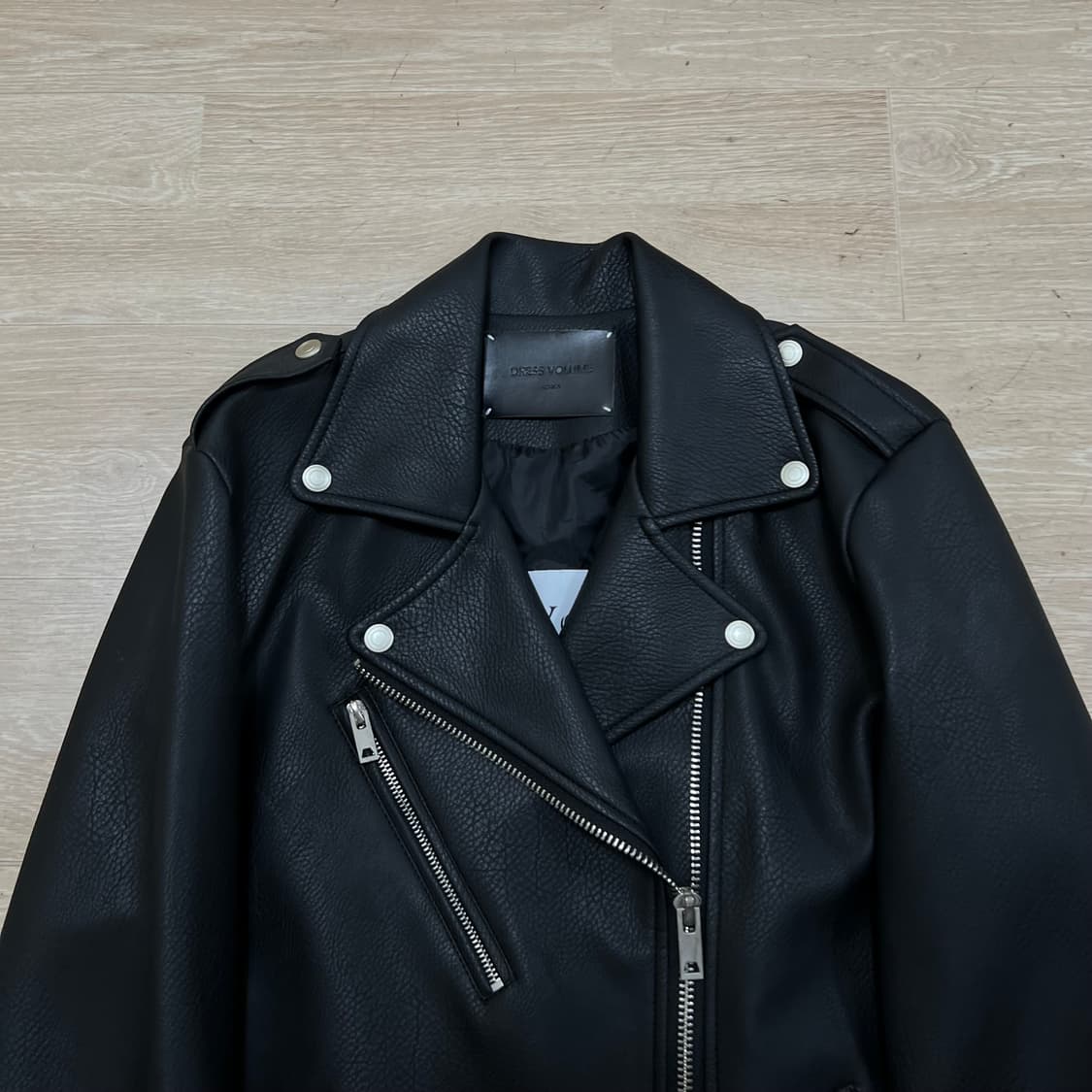 드레스볼륨 레더 더블 라이더 가죽자켓 [블랙] L/100 상품이미지2