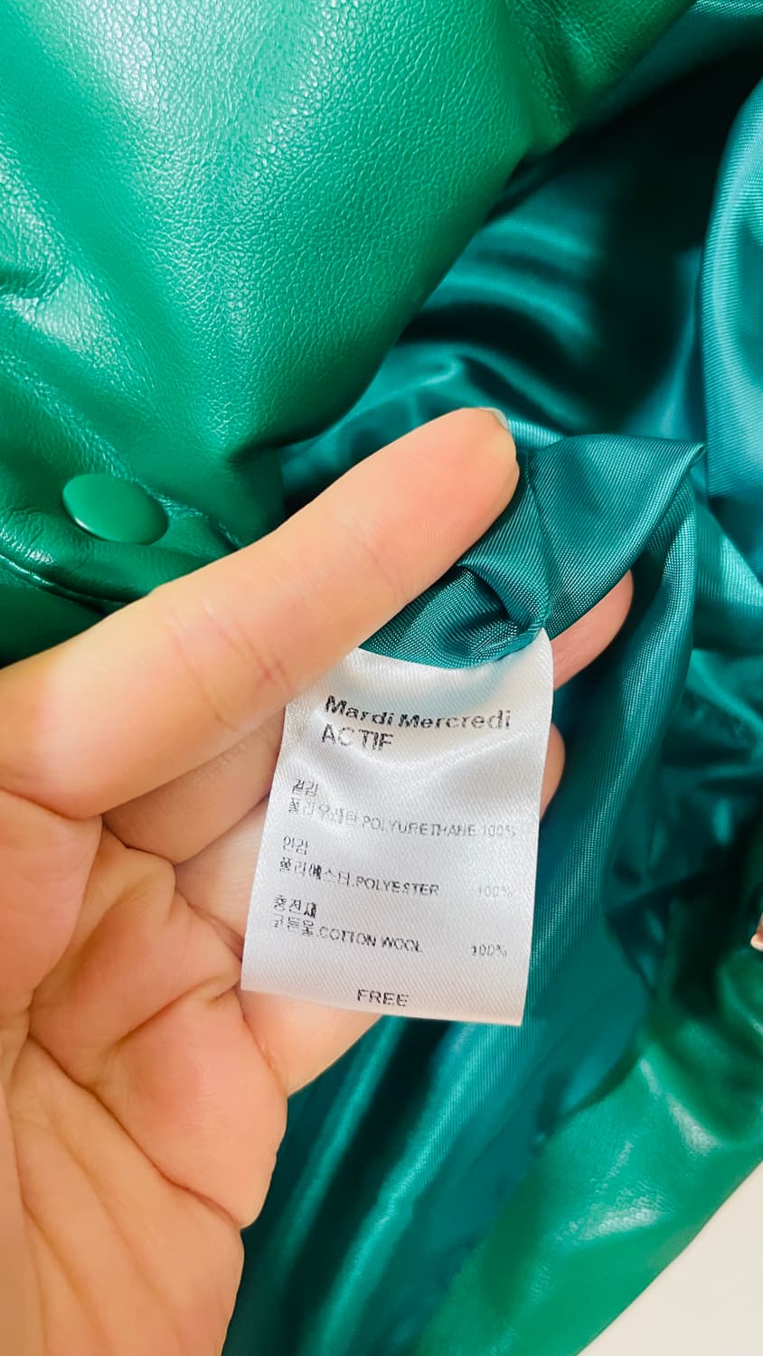 새상품)마르디메크르디 악티프 그린 레더 패딩 조끼 ree 정가 26만 상품이미지8