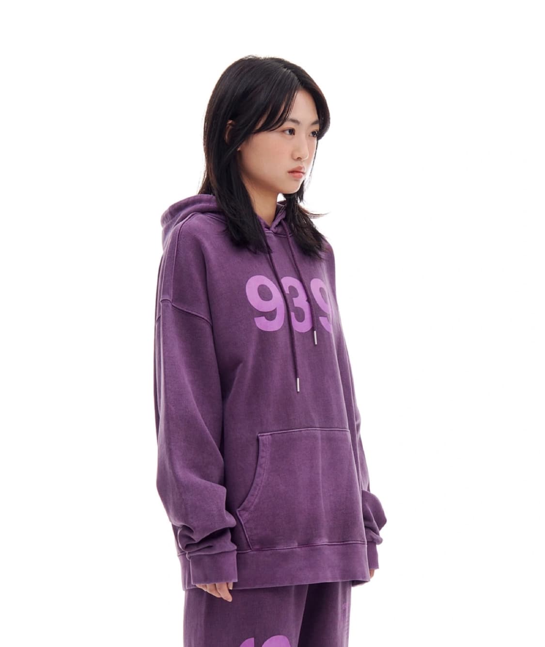 아카이브 볼드 939 로고 퍼플 후드티 상품이미지3