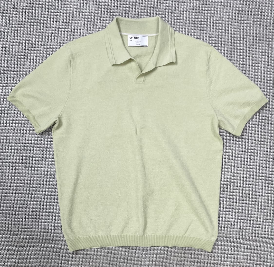 지오지아 카키색 반팔 니트 카라티 M 상품이미지1