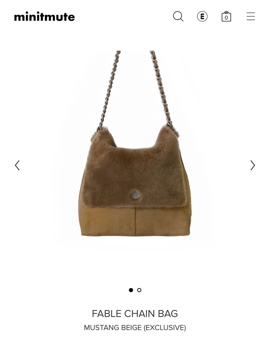 미닛뮤트 페블 체인 백 무스탕뱃 상품이미지1