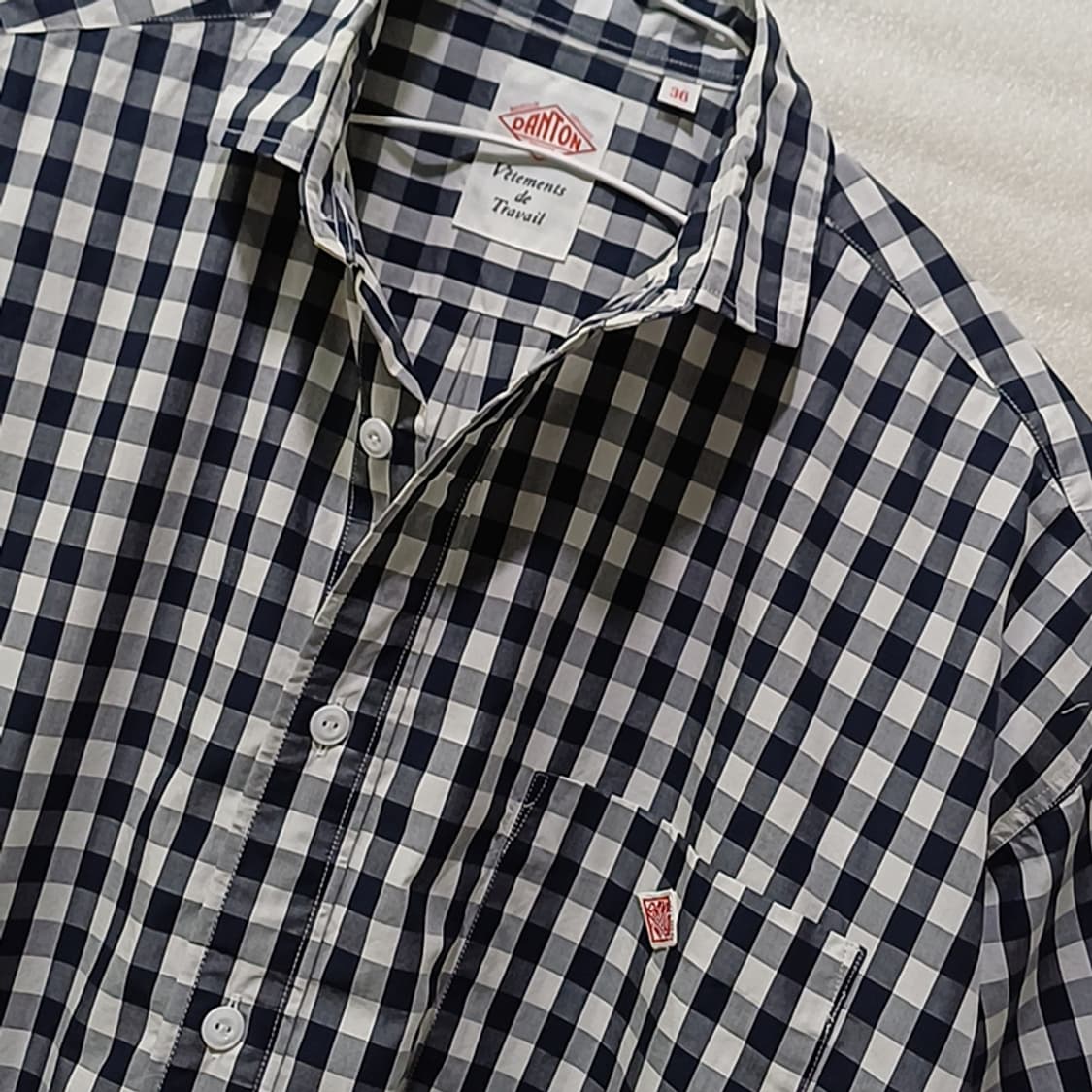 삼성물산 단톤 체크 셔츠 롱 반팔 원피스 오버루즈 거의새것 사랑봉봉 상품이미지6