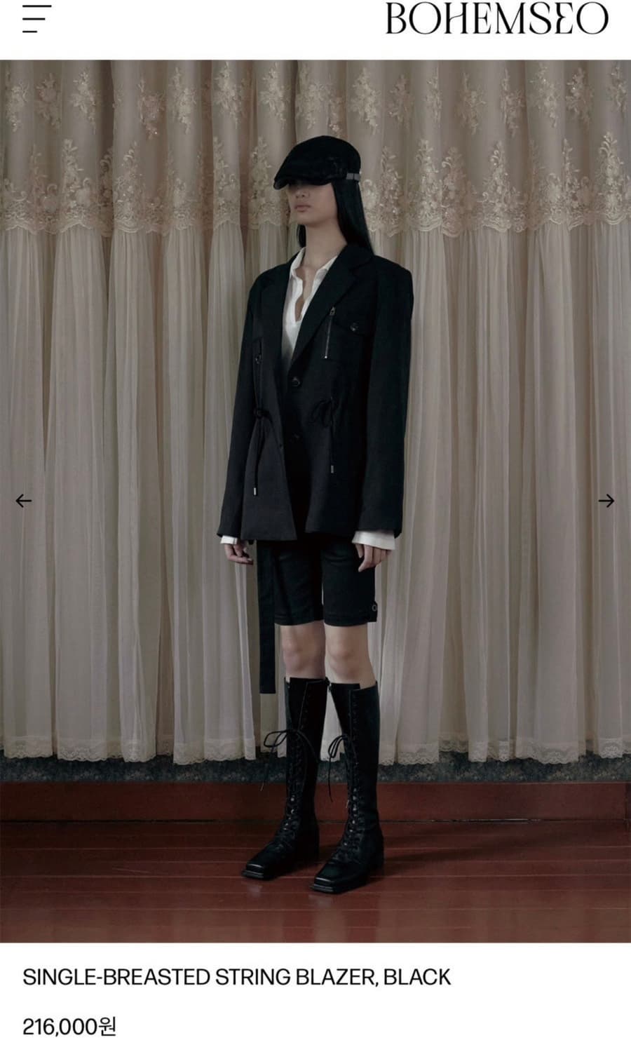 [새상품]보헤미안서울 싱글 스트링 블레이저 블랙 상품이미지2