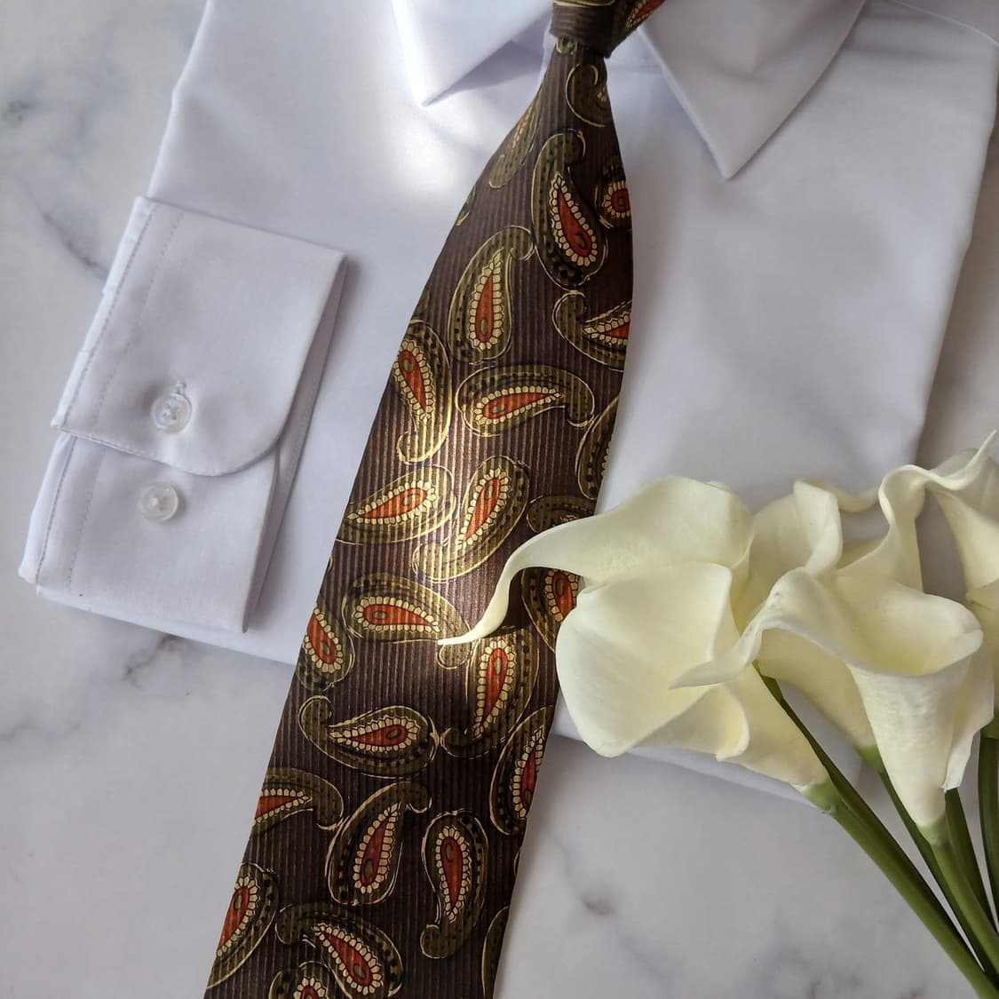 더반(다반) 실크 브라운 페이즐리 넥타이 8.6cm A등급 A19017
 상품이미지8