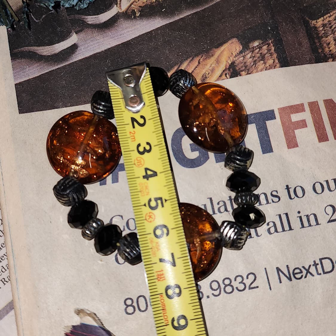 90s 프랑스 빈티지 쥬얼리 클래식 앰버 비즈 팔찌 브레이슬릿 상품이미지8