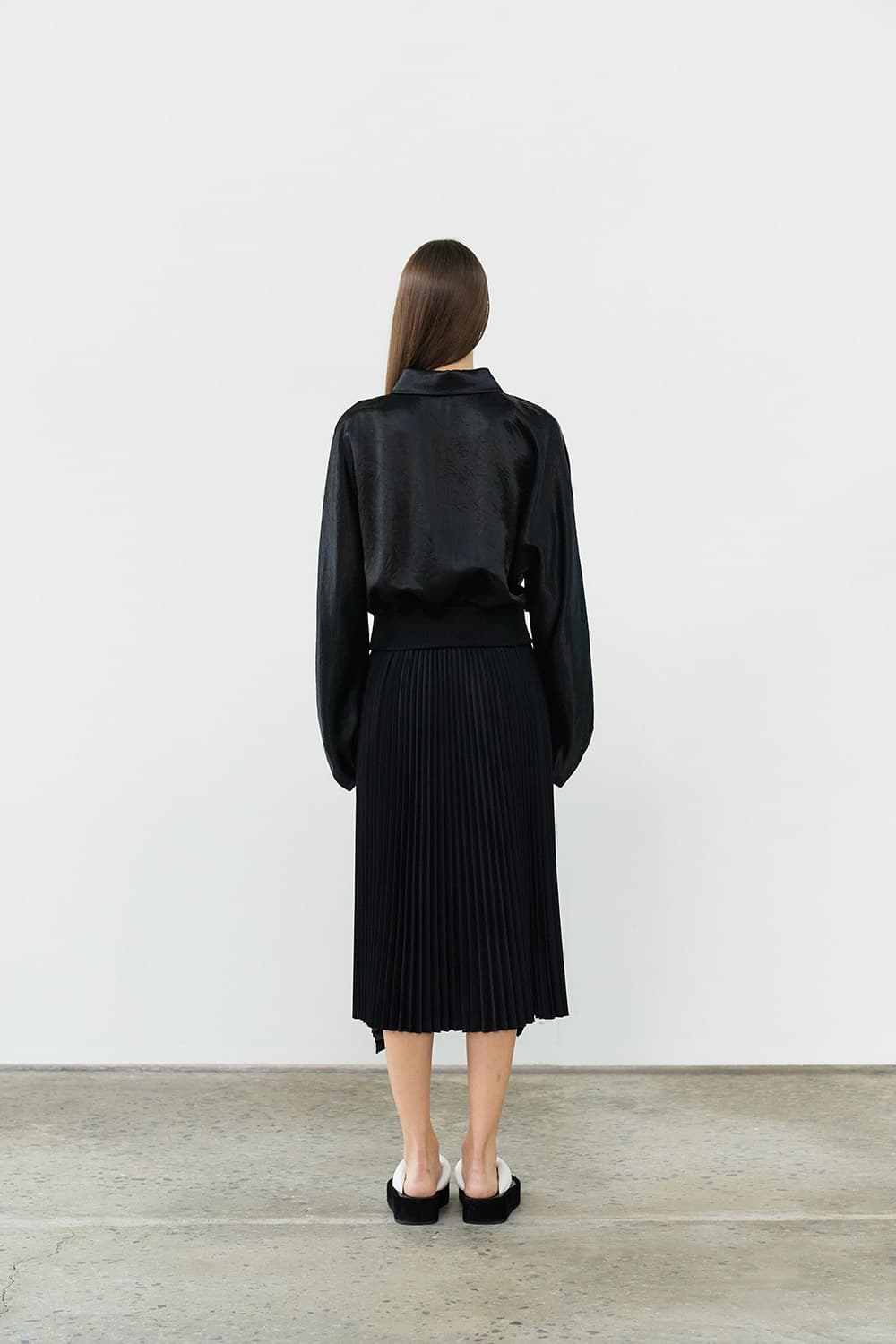 메종마레 벌룬 슬리브 새틴 하프집 상품이미지2