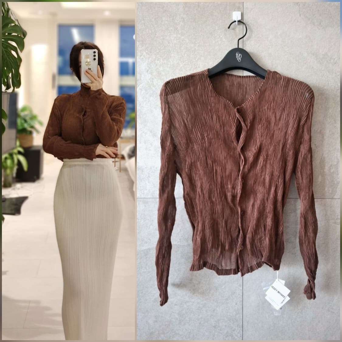 새상품.이세이미야케 쉬폰트위스트 24년 단추가디건  플리츠플리즈 상품이미지2