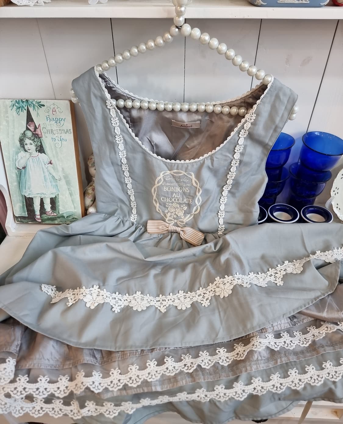 Amavel아마벨 봉봉 쇼콜라 무드 레이스업 원피스 상품이미지4