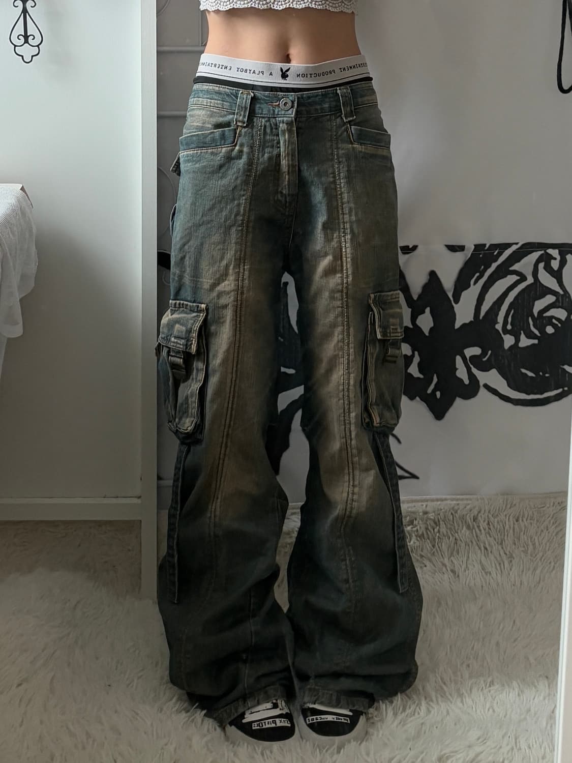 • Vintage washing denim cago pants 상품이미지1
