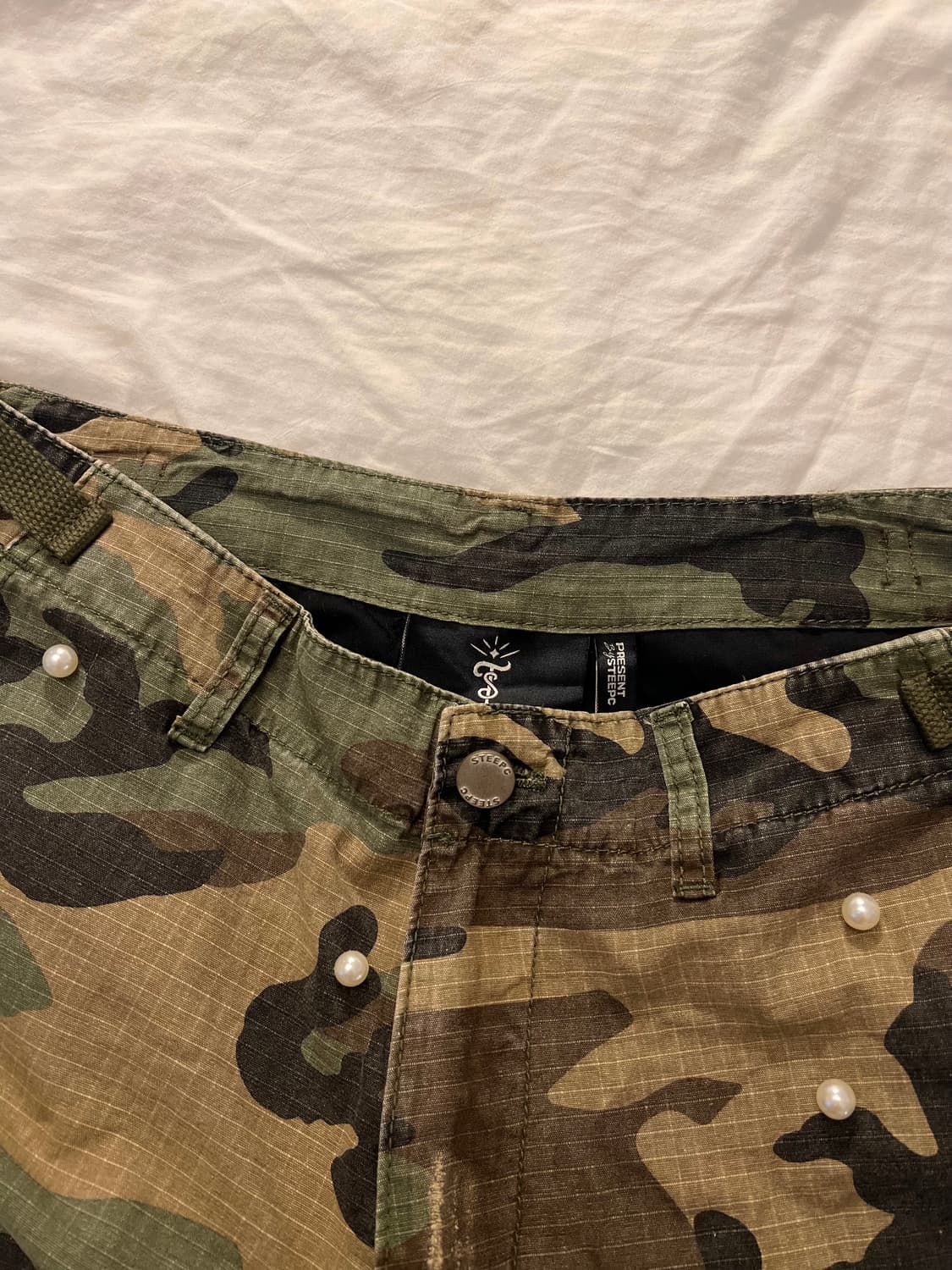 스팁씨 카모 진주 버뮤다 팬츠 반바지 쇼츠 L 상품이미지8