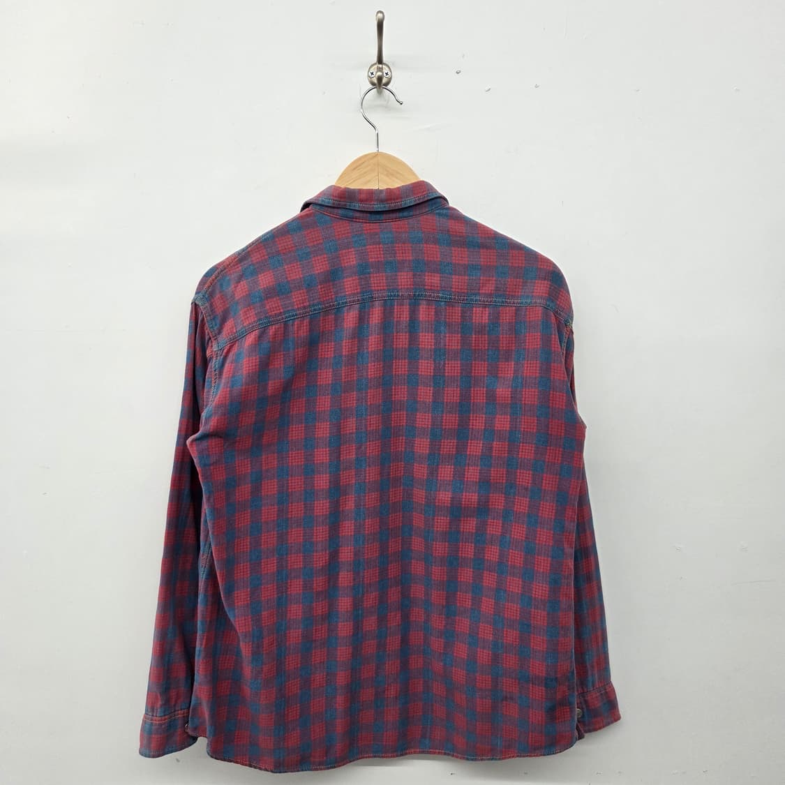 리바이스 레드/네이비 체크 남방 남m 상품이미지4