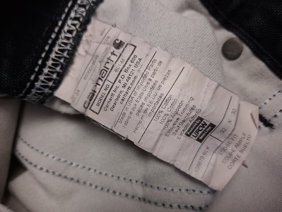 오리지날 미국제조 칼하트 블랙 더블니 워크팬츠 상품이미지5