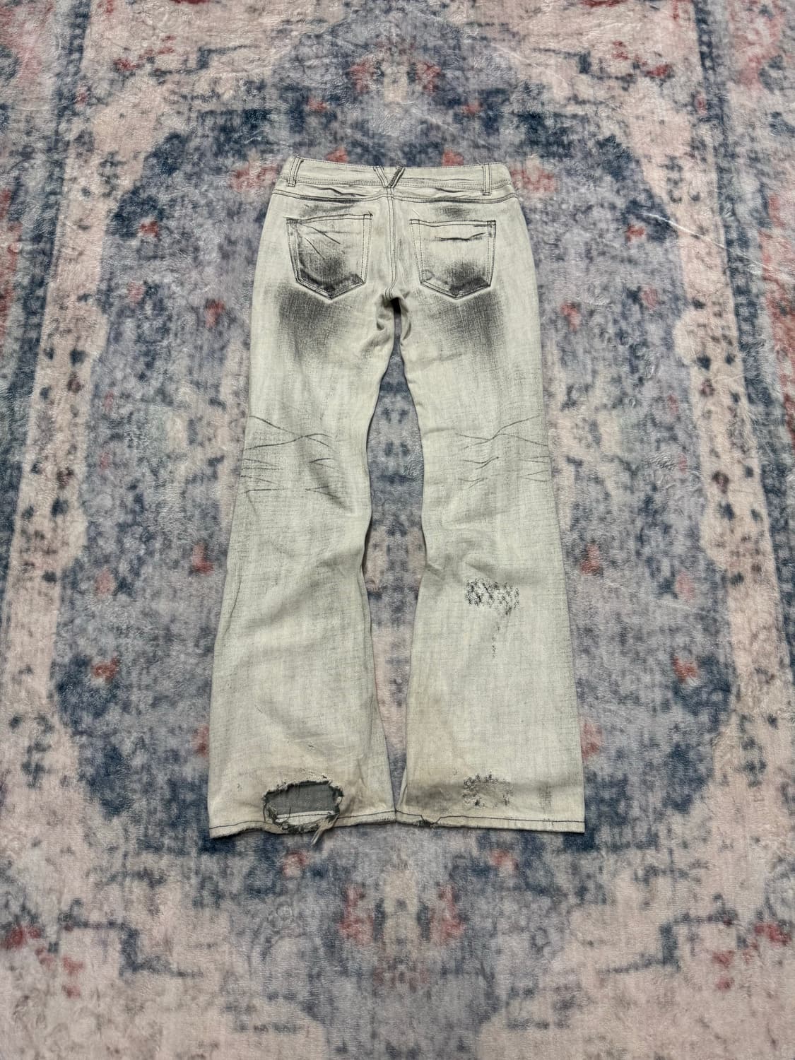 Agate white distressed boot cut denim pa 상품이미지7