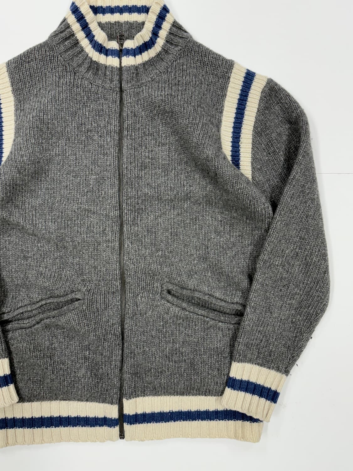 JV 바시티 투포켓 니트집업 상품이미지2