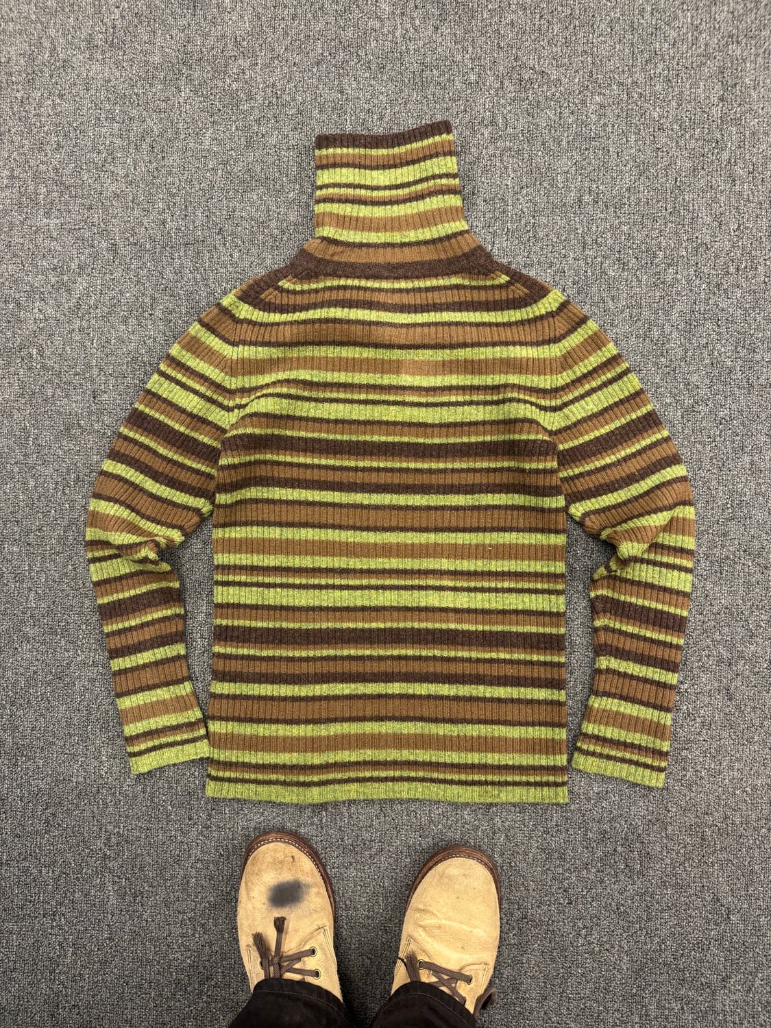 Junko Shimada 빈티지 여성 스트라이프 목포라 니트집업 상품이미지5