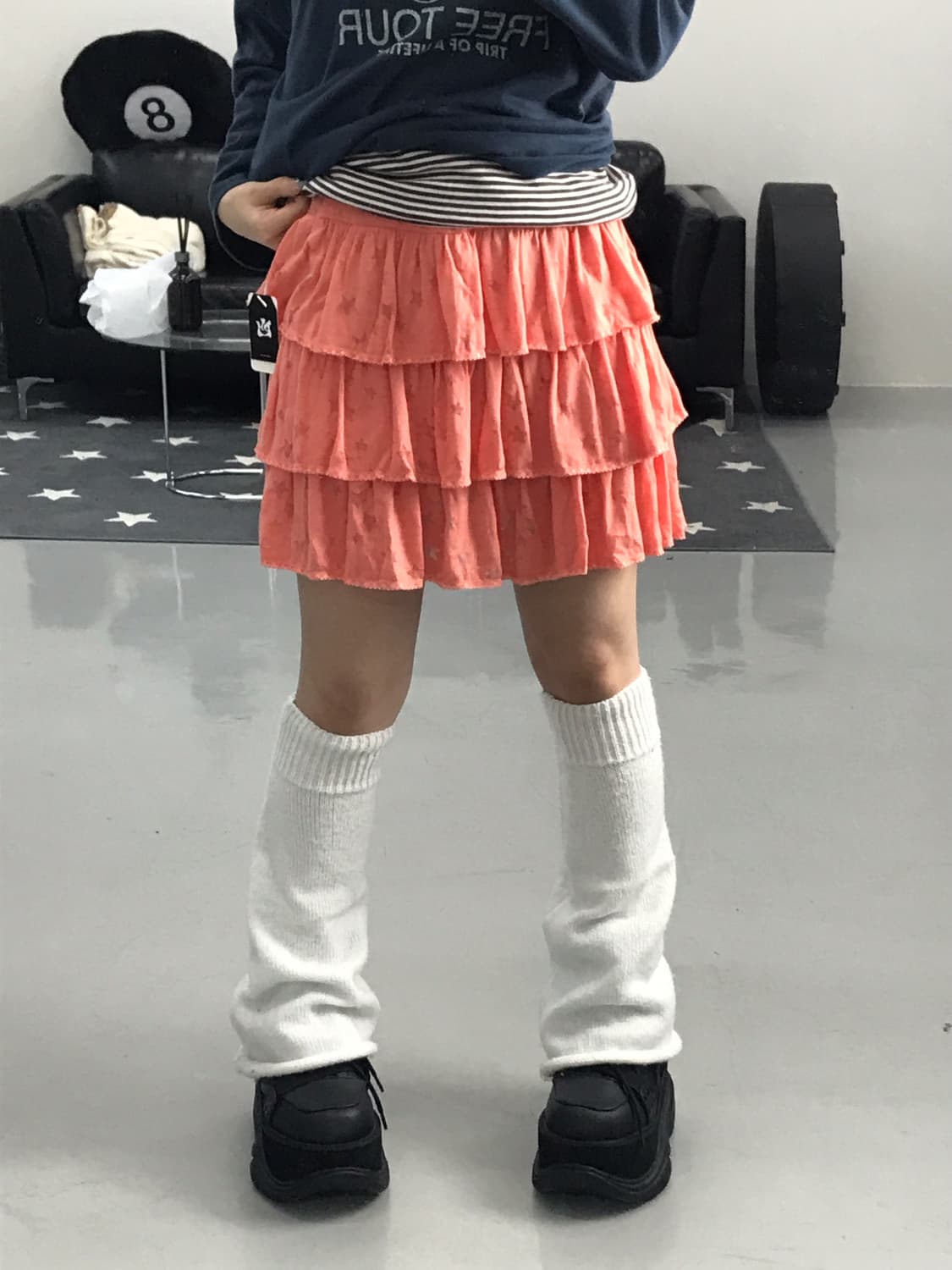 Jpn Coral Pink Star skirts 상품이미지1