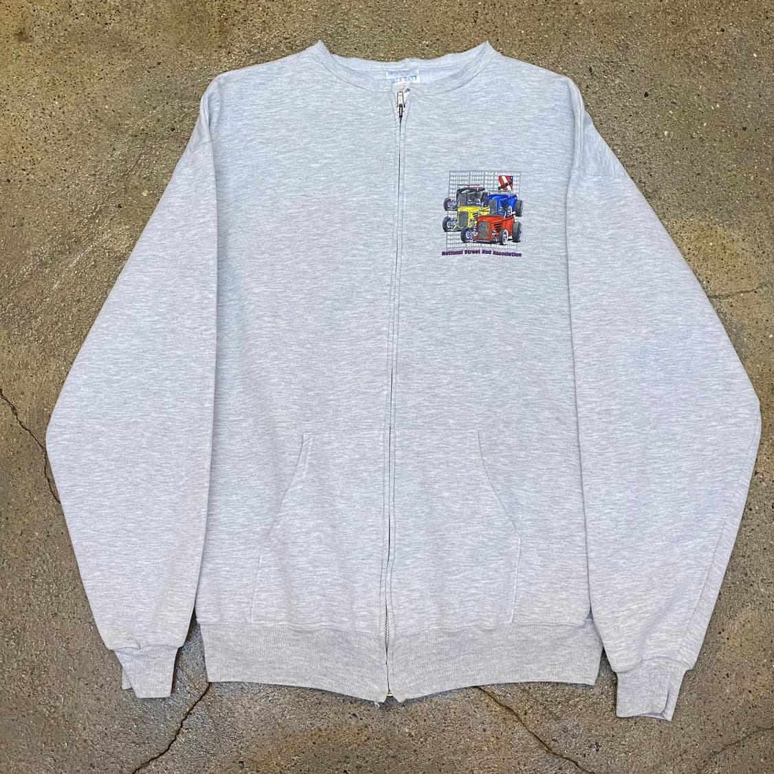 USA미국 빈티지 National Street Rod 집업 회색 모토  상품이미지1