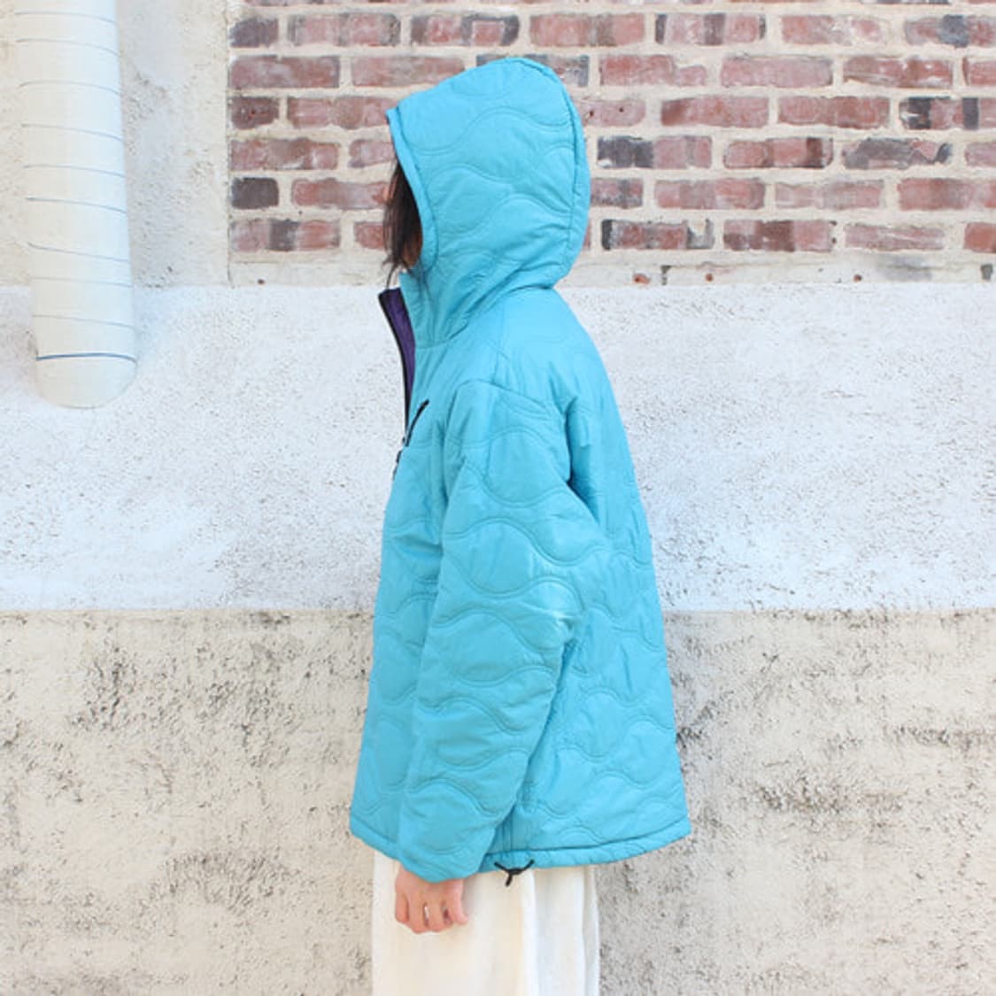 (새상품) 블랍아웃피터 리버시블 프리마로프트 후드 퍼플/터콰이즈 상품이미지3