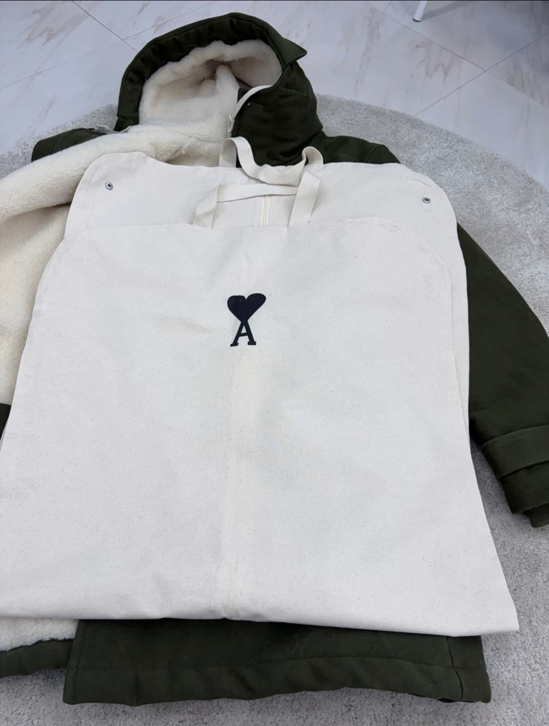 AMI 아미 시어링 후드 야상 코트 S /아미 코트 상품이미지10