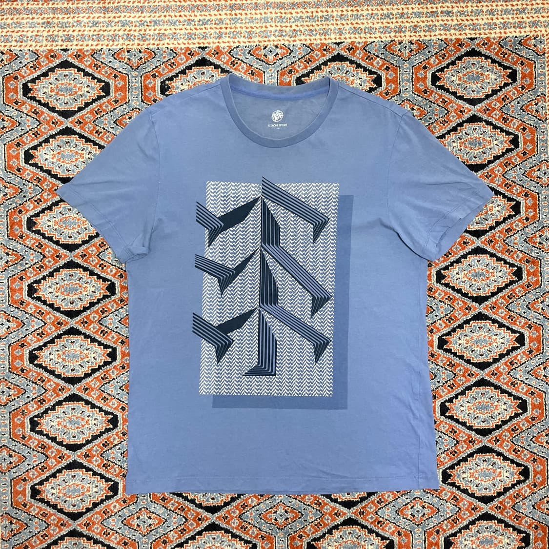 코오롱스포츠 블루 프린팅 티셔츠 여성100 상품이미지1