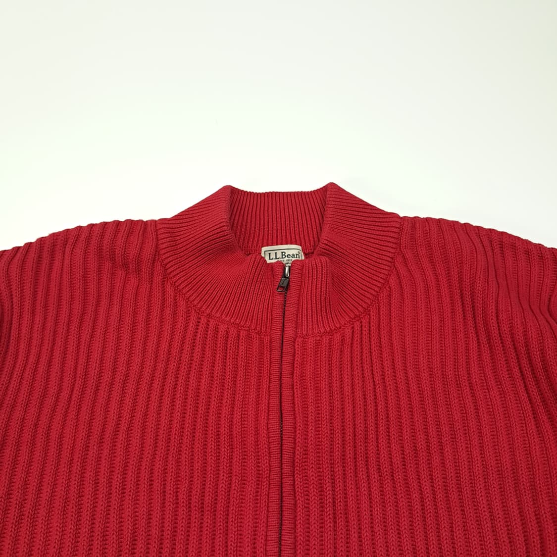 CL076 2XL 엘엘빈 투 포켓 리브드 풀 집업 가디건 니트 상품이미지2