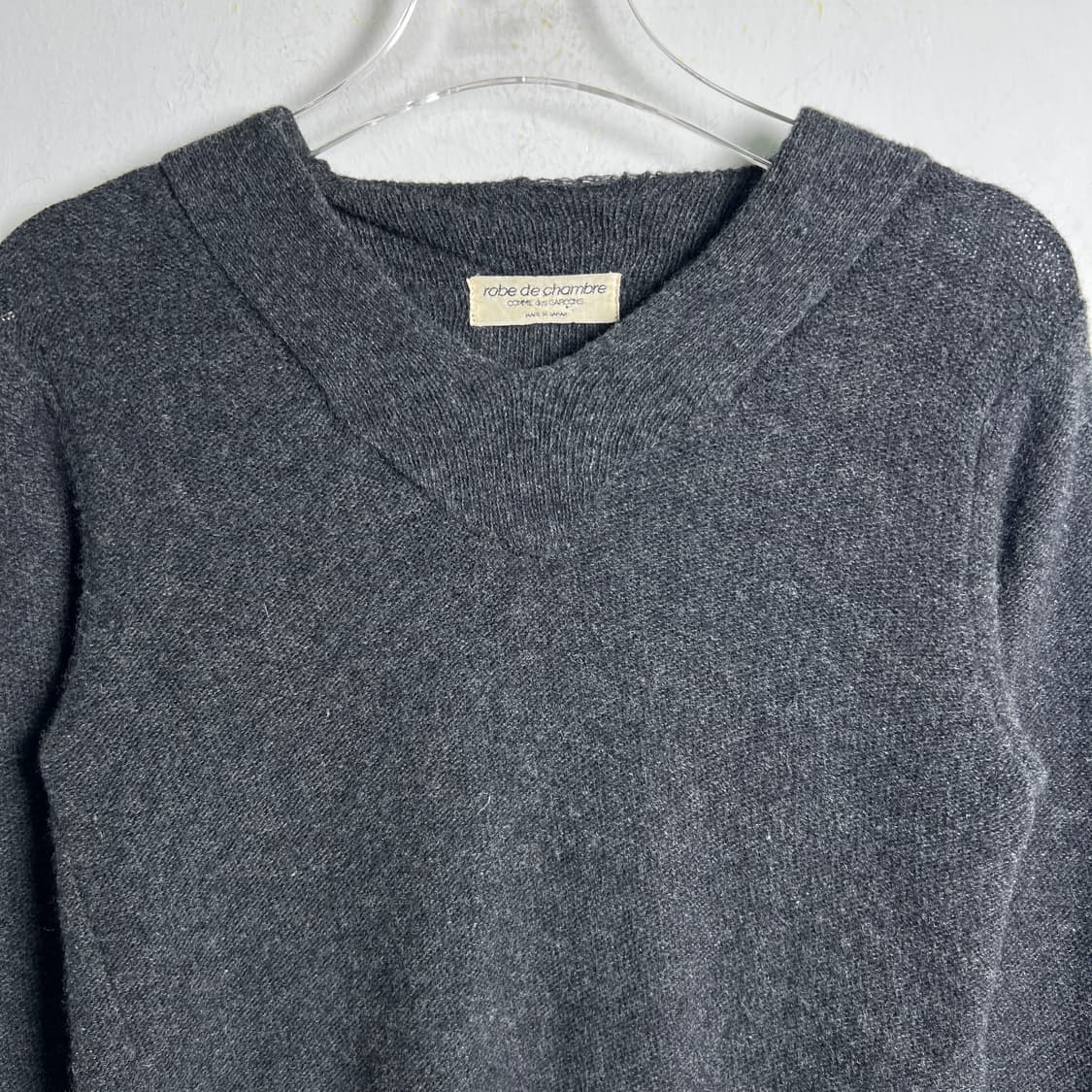 꼼데가르송 로브 드 샹브르 차콜 울 니트 스웨터  상품이미지5