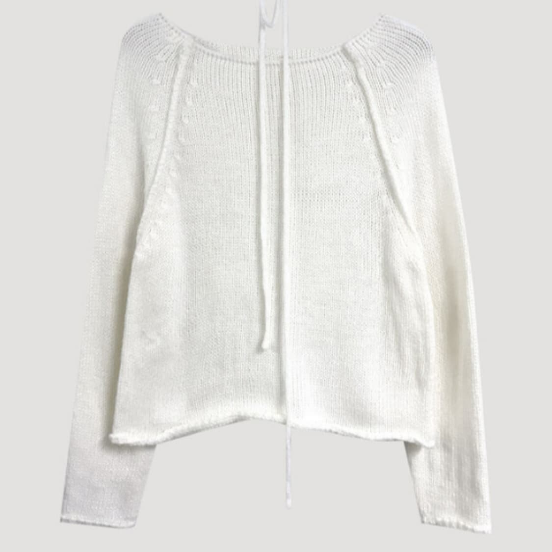 니어웨어 울 보트넥 니트 끈 세트 (아이보리) 새상품 20000 상품이미지2