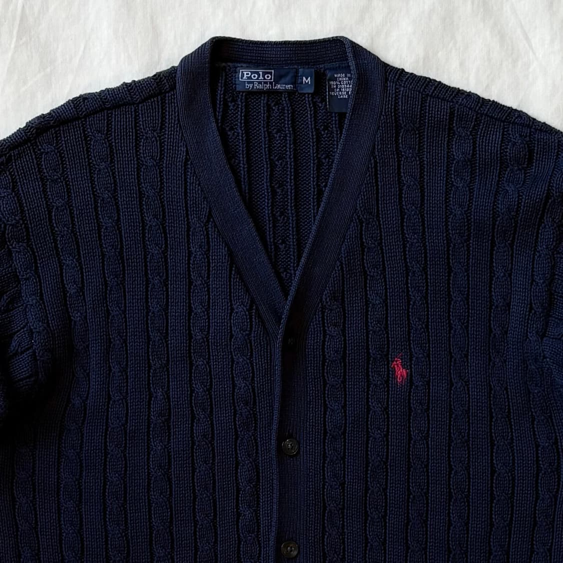 [M/44-55] 폴로 랄프로렌 네이비 꽈배기 니트 가디건 상품이미지2