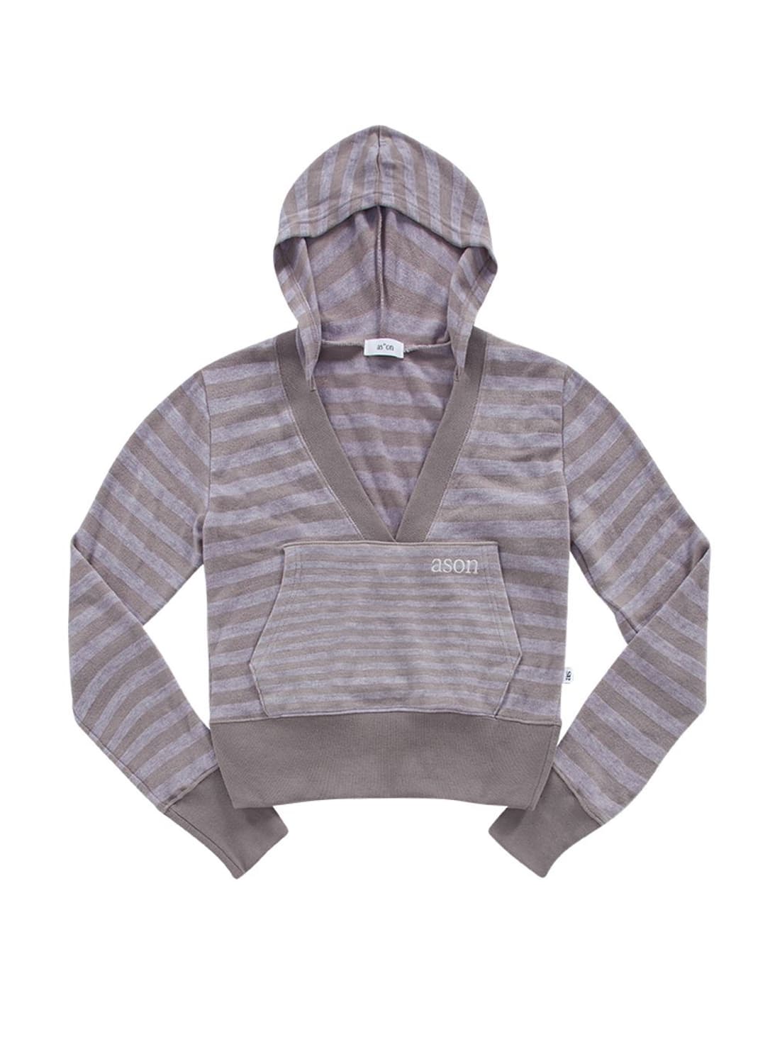 애즈온 LILY STRIPE HOODIE 퍼플 상품이미지2