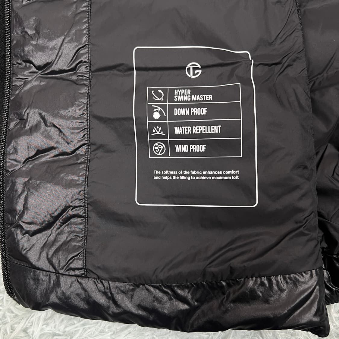 TG골프 남성 니트 배색 구스다운 경량패딩 100 상품이미지8