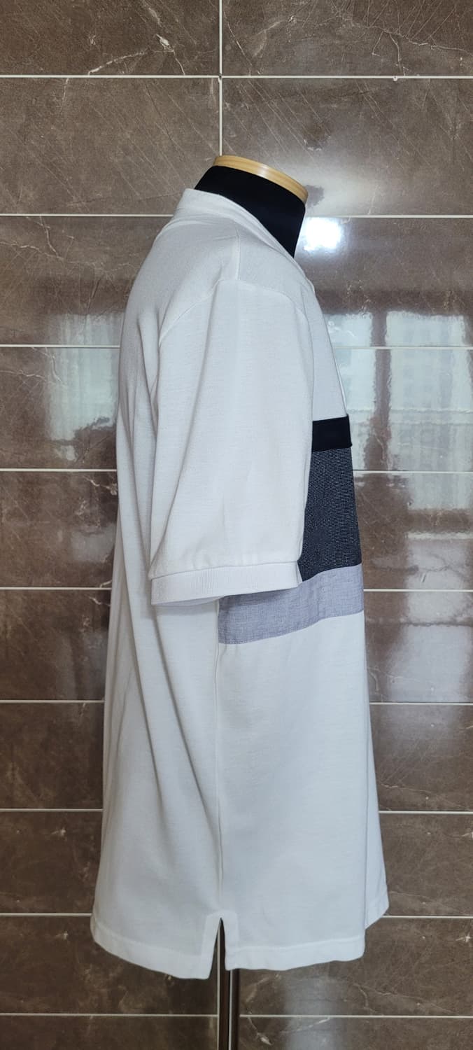 👔남성105사이즈👔프로젝트엠 화이트 배색 카라티 상품이미지2