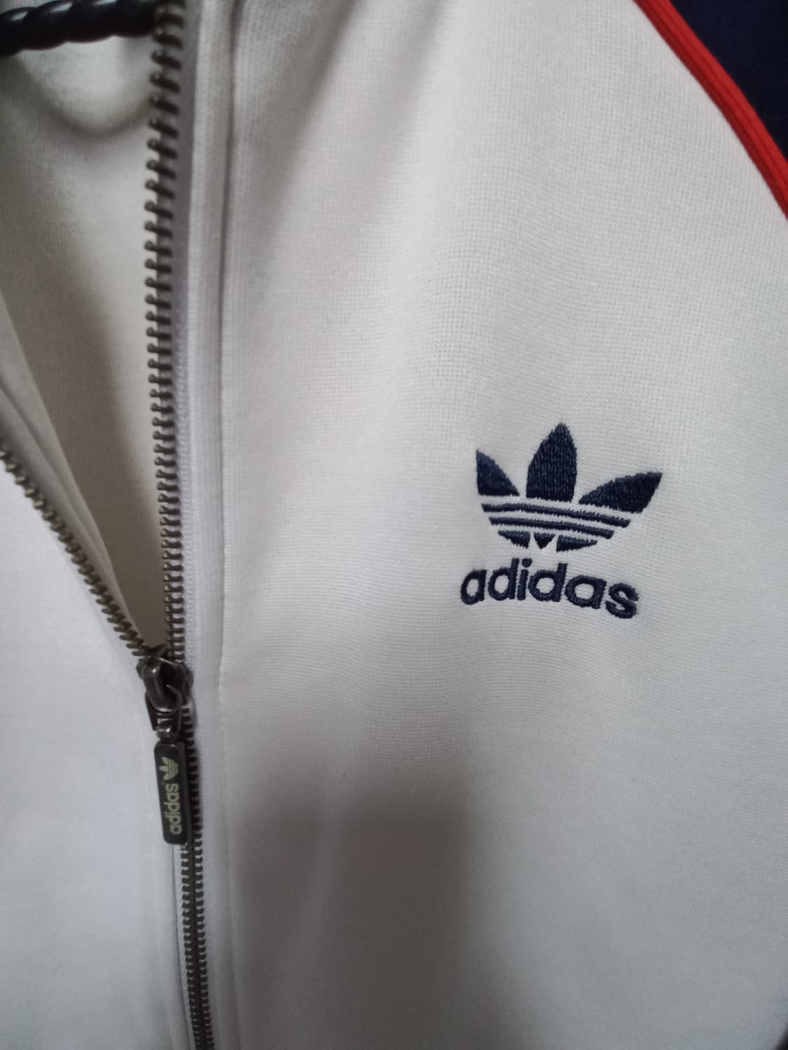 아디다스 화이트 네이비 트랙탑 저지 져지집업 90/S 상품이미지3