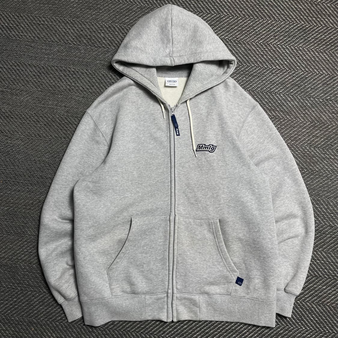 Mmlg 자수로고 박시핏 후드 집업 그레이o 5297 상품이미지1