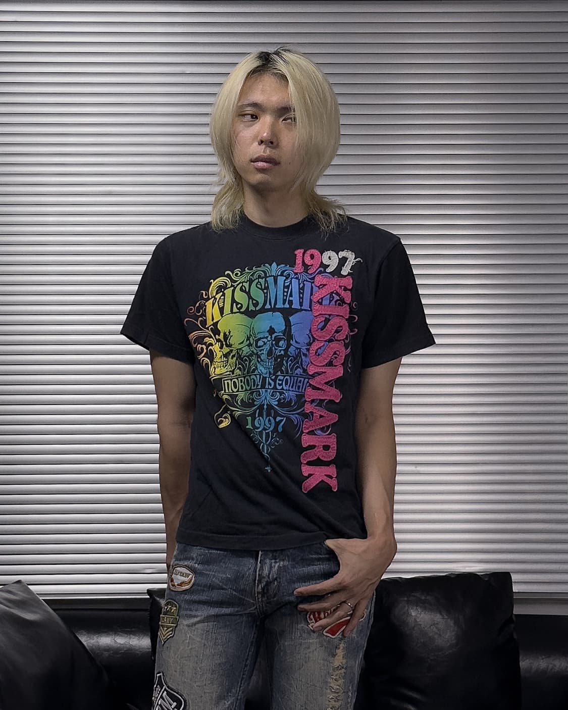 {Kissmark} Rainbow Skull Graphic Tee 상품이미지1