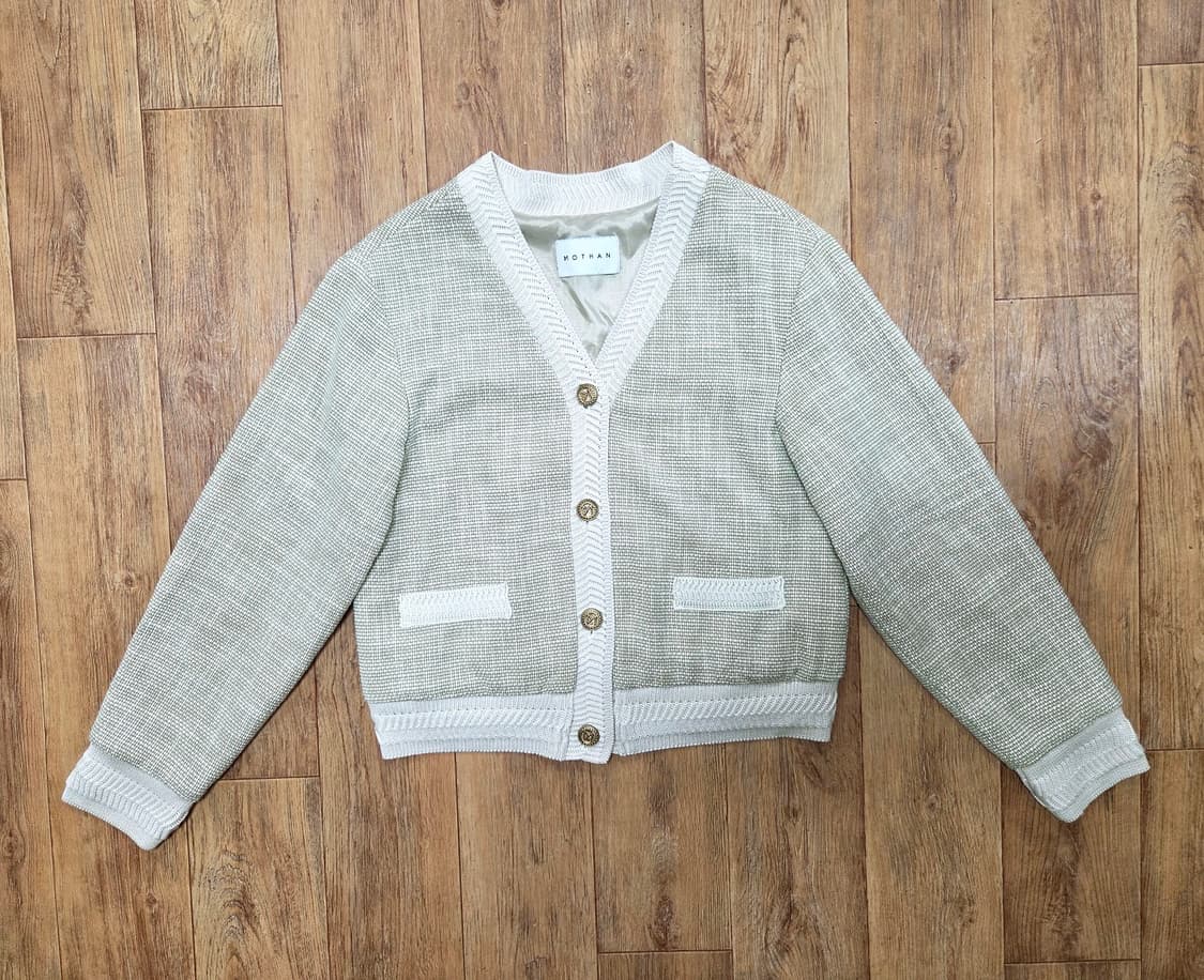 모덴(MOTHAN) V넥 트위드가디건 55-66 상품이미지2