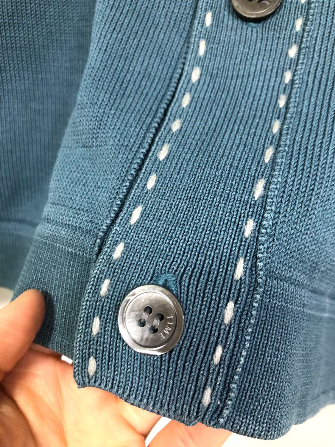 한섬 time 타임옴므 남성 코튼 니트 카라 가디건 _ 딥소라 105 상품이미지6