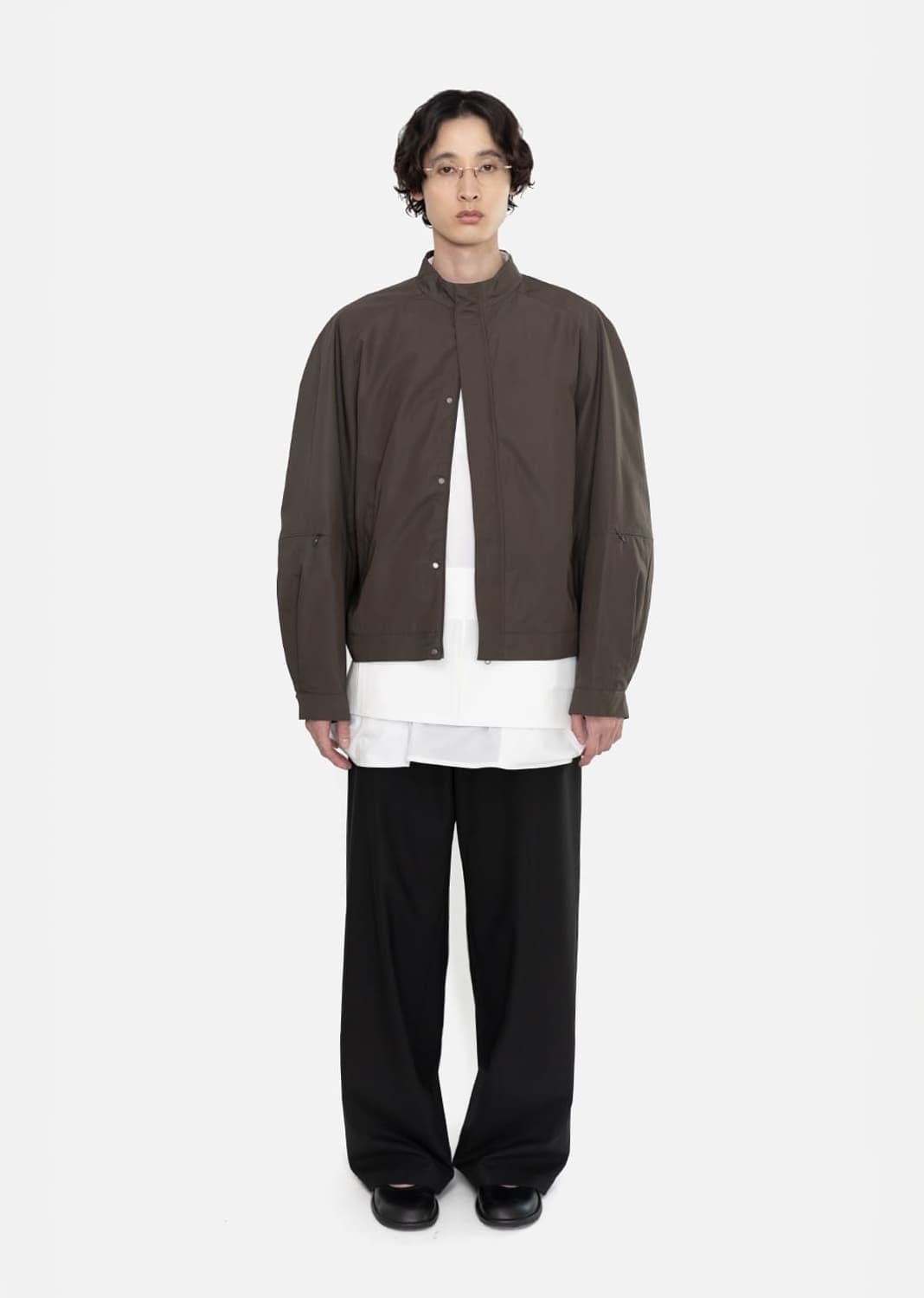 아모멘토 레글런 코튼 집업 점퍼 브라운 m 상품이미지1