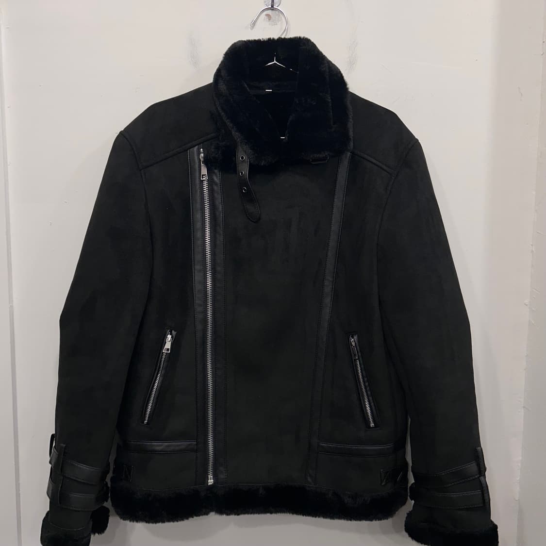 핸드메이드 스웨이드 밍크 모헤어 사선 무스탕 상품이미지2